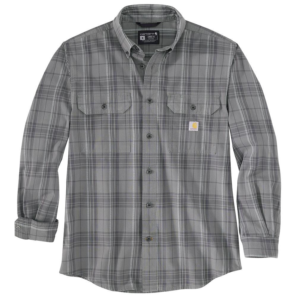 Carharttt Men's Loose Fit Midweight Chambray Long-Sleeve Plaid