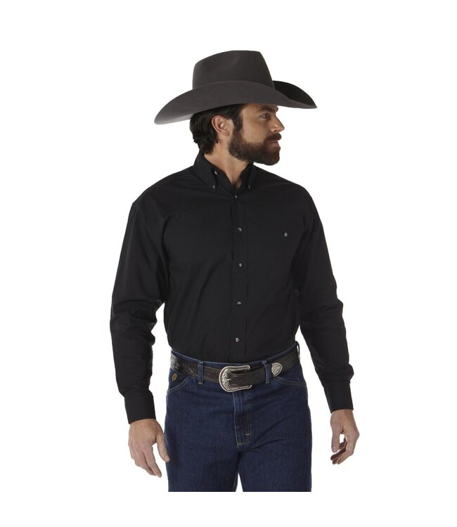 Wrangler Men's George Strait Long-Sleeve Button Down Solid Shirt MGS269X