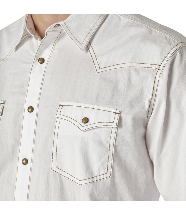 Wrangler Men's Retro Long-Sleeve Western Snap Solid Dobby Shirt MVR531W