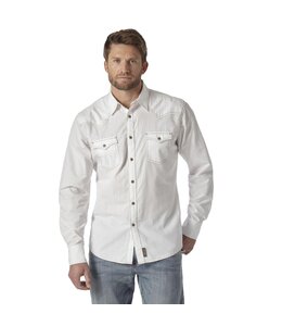 Wrangler Men's Retro Long-Sleeve Western Snap Solid Dobby Shirt MVR531W