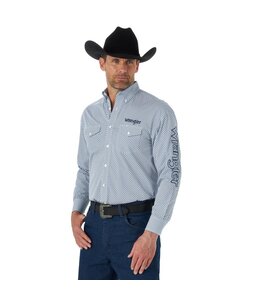 Wrangler Men's Logo Long-Sleeve Western Snap Shirt MP1348B