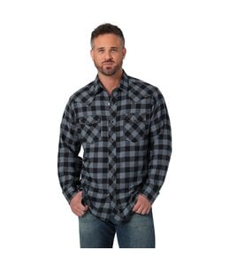 Wrangler Men's Retro Long-Sleeve Flannel Western Snap Plaid Shirt 112330472