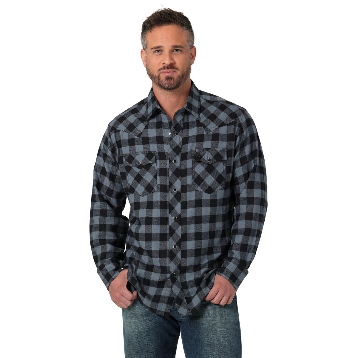 Men's Wrangler Retro® Long Sleeve Flannel Western Snap Plaid Shirt in –  Dales Clothing Inc