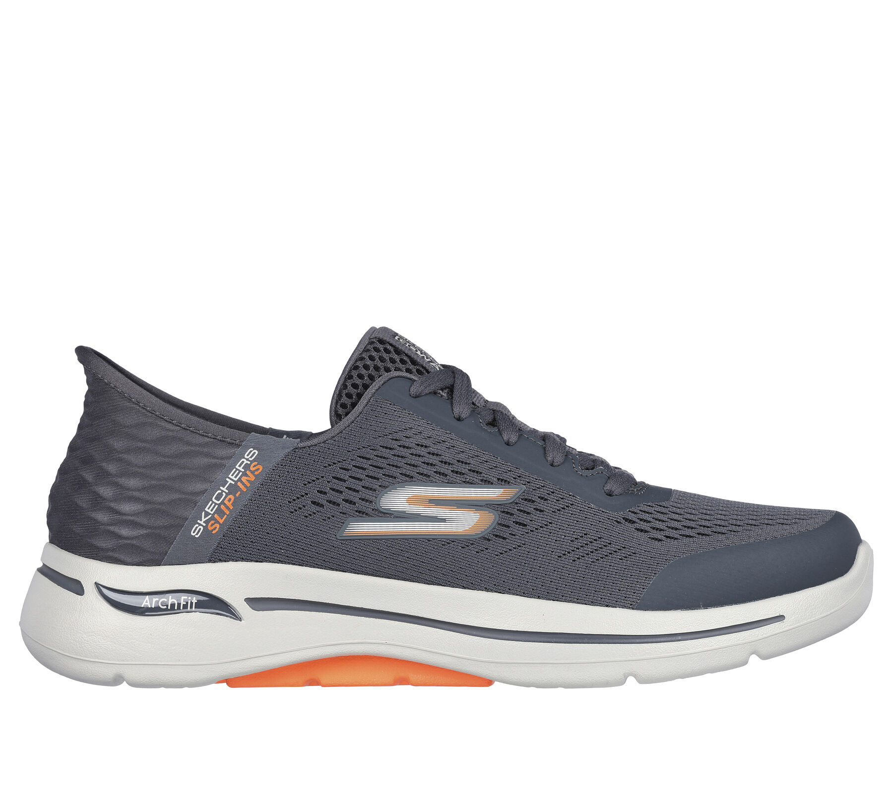 SKECHERS Men's Machine-Washable Memory Foam Stretch Fit Shoes ~ Gray