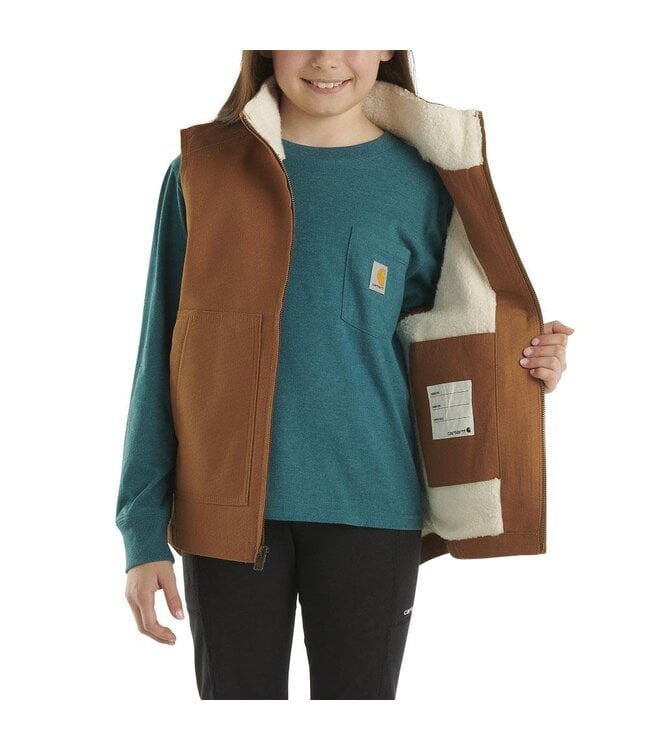 Carhartt Girl's Canvas Sherpa Lined Vest CR9902