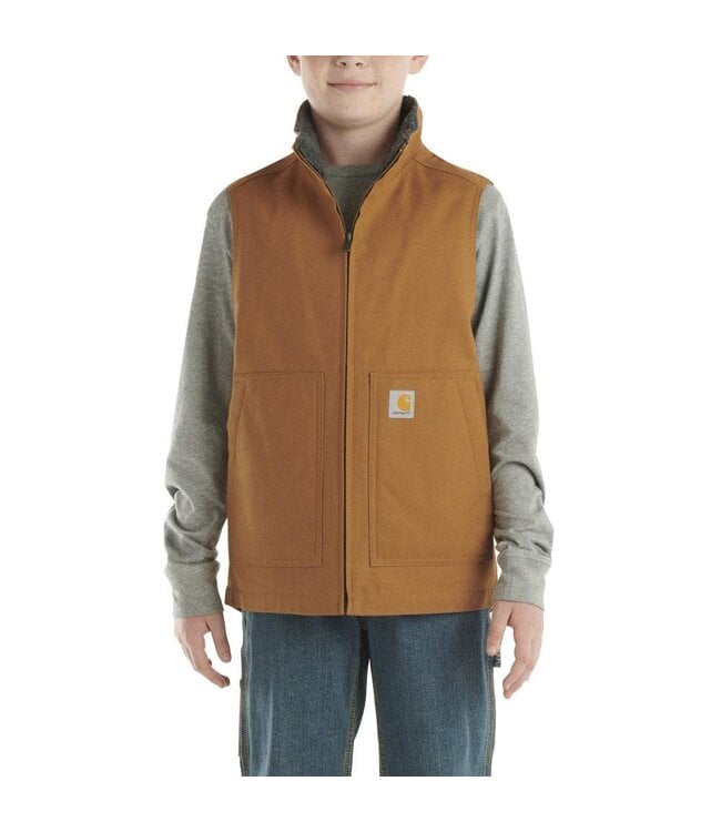 Carhartt Boy's Canvas Sherpa Lined Vest CR8110