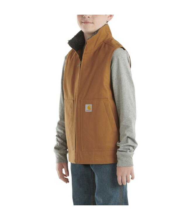 Carhartt Boy's Canvas Sherpa Lined Vest CR8110