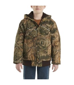 Carhartt Boy's Canvas Insulated Hooded Camo Active Jacket CP8579