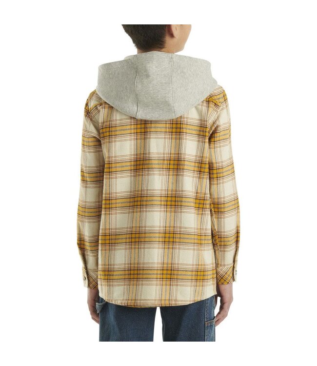 Carhartt Boy's Long-Sleeve Flannel Button-Front Hooded Shirt CE8195