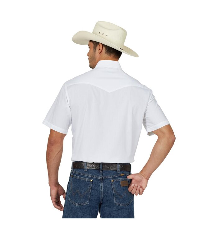 Wrangler Men's Short-Sleeve Solid Western Snap Sport Shirt 71106WH
