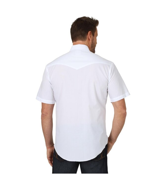 Wrangler Men's Short-Sleeve Solid Western Snap Sport Shirt 71106WH