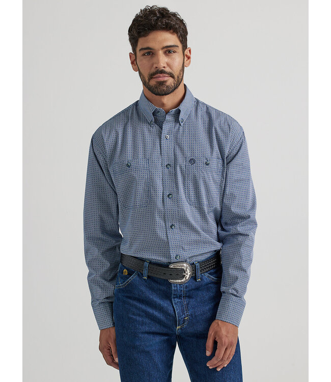 Wrangler Men's George Strait Long-Sleeve Button-Down Two Pocket Shirt 112338107