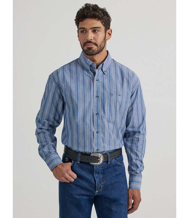 Wrangler Men's George Strait Long-Sleeve Button-Down One Pocket Shirt 112338098