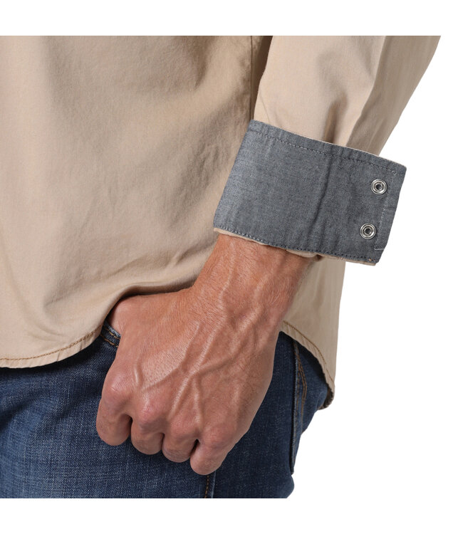 Wrangler Men's Contrast Trim Western Two Snap Flap Pocket Shirt MVR502T