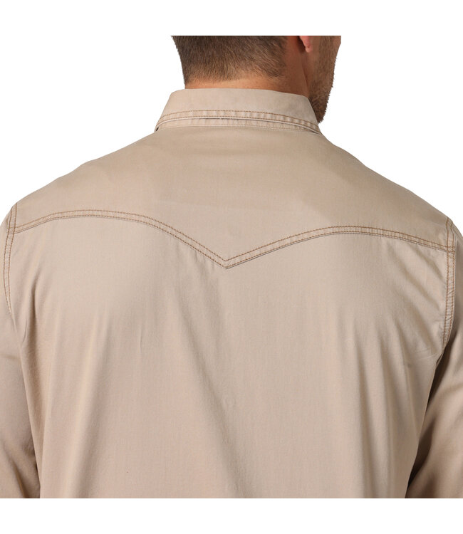 Wrangler Men's Contrast Trim Western Two Snap Flap Pocket Shirt MVR502T