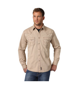 Wrangler Men's Contrast Trim Western Two Snap Flap Pocket Shirt MVR502T