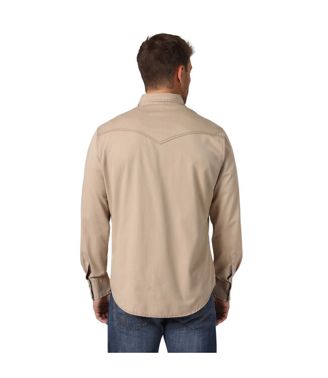 Wrangler Men's Contrast Trim Western Two Snap Flap Pocket Shirt MVR502T