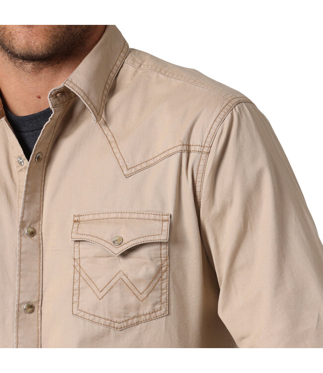 Wrangler Men's Contrast Trim Western Two Snap Flap Pocket Shirt MVR502T