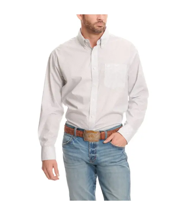 Wrangler Men's Diamond Geo Print Long-Sleeve Western Shirt 112337432