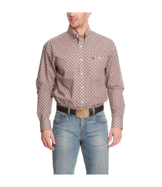 Wrangler Men's Diamond Geo Print Long-Sleeve Western Shirt 112327769