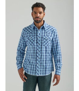 Wrangler Men's Long-Sleeve Fashion Western Snap Plaid Shirt 112324669