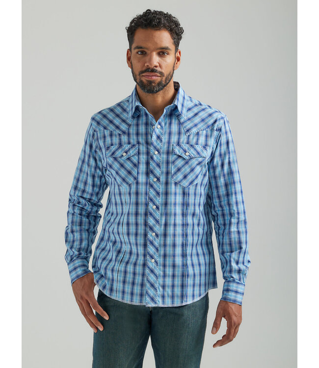 Wrangler Men's Long-Sleeve Fashion Western Snap Plaid Shirt 112324669