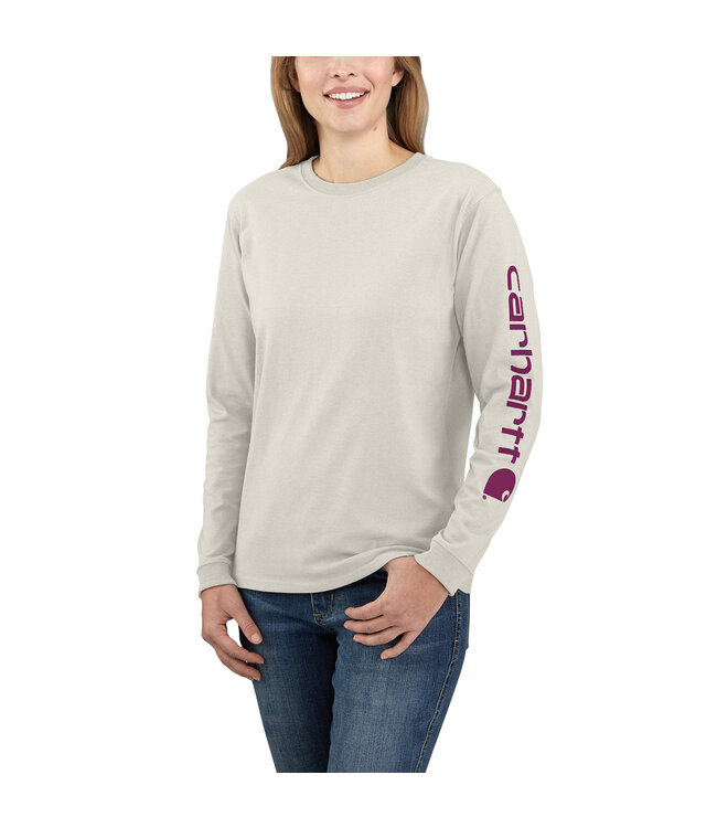 Carhartt Women's Loose Fit Heavyweight Long-Sleeve Logo Sleeve Graphic T-Shirt 103401