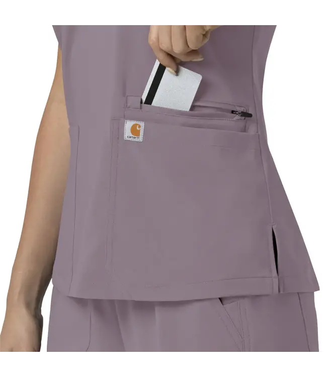 Carhartt Women's Cross-flex Flex Panel V-Neck Scrub Top C13210