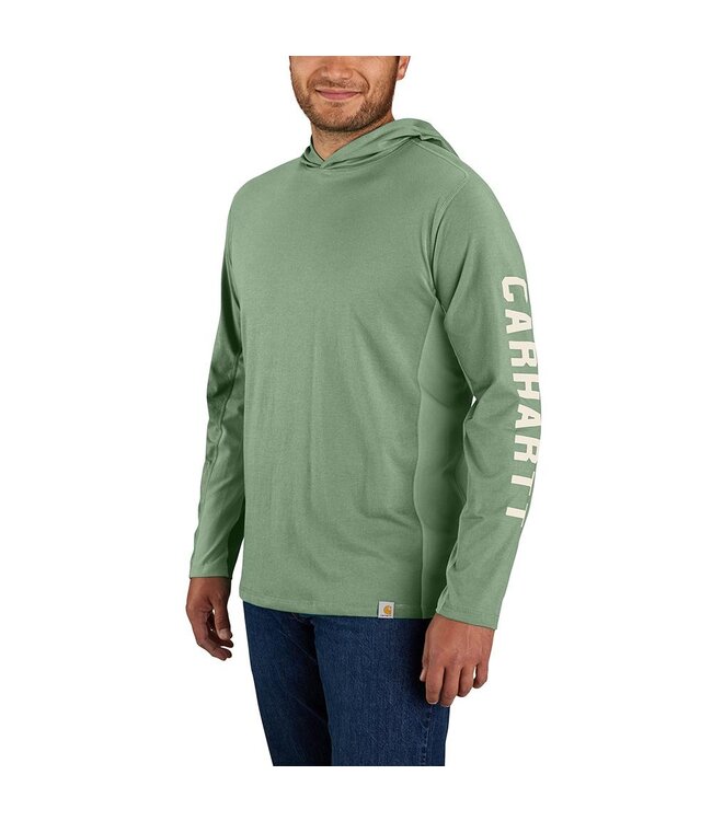 Carhartt Men's Force Relaxed Fit Midweight Long-Sleeve Logo Graphic Hooded T-shirt 106654