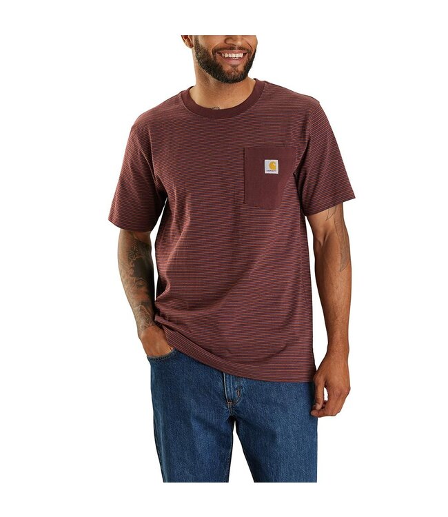 Carhartt Men's Relaxed Fit Heavyweight Short-Sleeve Pocket Stripe T-Shirt 106145