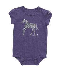 Carhartt Girl's Infant Short-Sleeve Floral Horse Bodysuit CA7045