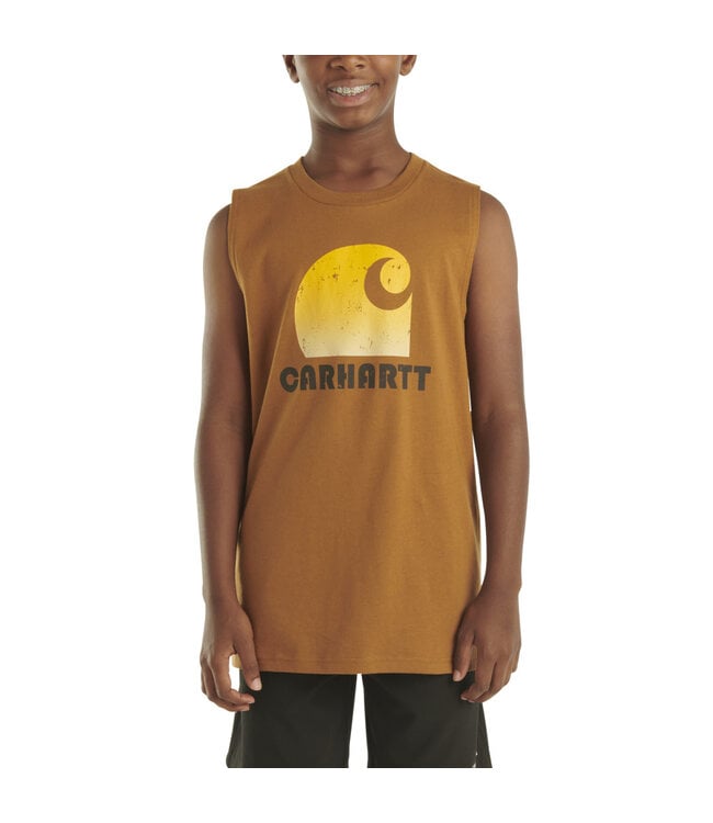Carhartt Boy's Sleeveless Carhartt Logo T-Shirt CA6537