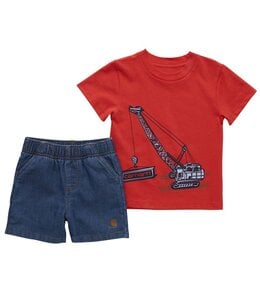 Carhartt Boy's Infant Short-Sleeve T-Shirt and Stretch Denim Short Set CG8925