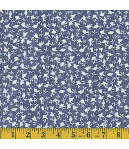 Mook Fabrics Yard of 4X2 Rib EK- Blue/Ivory Fabric 132572