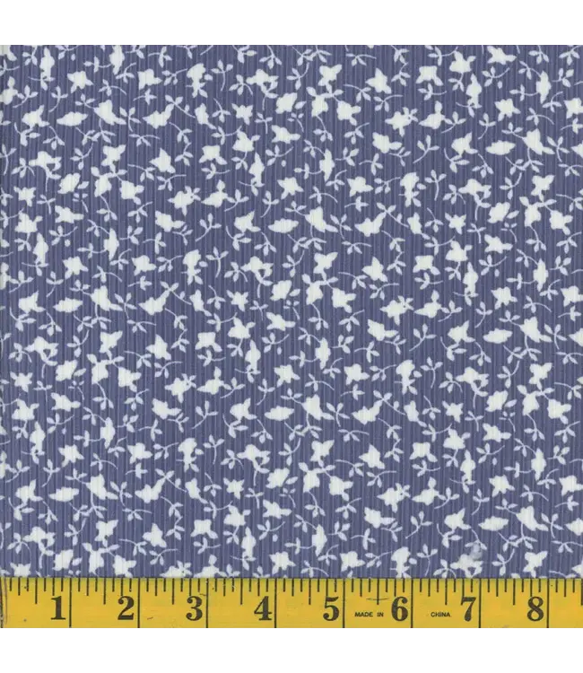Mook Fabrics Yard of 4X2 Rib EK, RIBBRUFD617S-110623 Blue/Ivory Fabric 132572