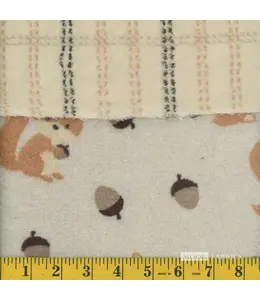 Mook Fabrics Yard of Fleece Flannel 2-Sided, KC 4018 Squirrel Fabric 105828