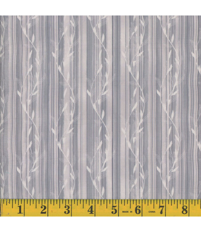 Mook Fabrics Yard of Grid Poly, Reba-07 Silver Fabric 129590