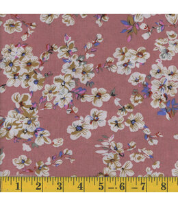 Mook Fabrics Yard of Rayon Challis PT, Des. 3-3 Pink Fabric 130435