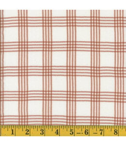 Mook Fabrics Yard of Crepon Check EK, 12032- Cinnamon #7 Fabric 130020