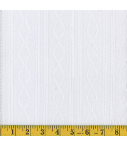 Mook Fabrics Yard of Embossed Jacquard EMM, Solid 60217-White Fabric 130304