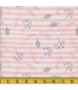 Mook Fabrics Yard of Virtue NFD, Leandra-03 Pink Fabric 128787