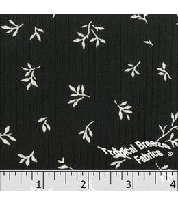 Tropical Breeze Fabrics Yard of Classic Rib Knit Print- Black Fabric 32842