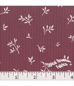 Tropical Breeze Fabrics Yard of Classic Rib Knit Print- Terra Rose Fabric 32842