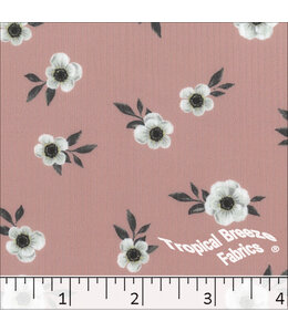 Tropical Breeze Fabrics Yard of Mini Rib Knit Print- Rose Fabric 32941