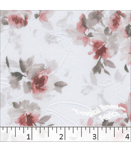 Tropical Breeze Fabrics Yard of Jacquard Floral Knit Print- Terra Cotta Fabric 32942