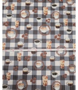 Alyssa May Design Yard of Rib Knit Print- Coffee Fabric FT202402138