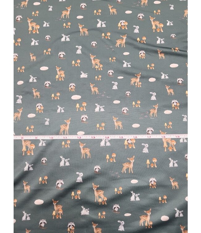 Alyssa May Design Yard of DTY Print-Forest Animal Fabric FT202402125