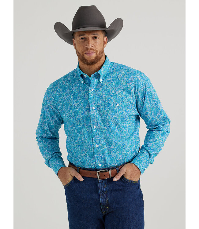 Wrangler Men's George Strait Long-Sleeve Button Down One Pocket Shirt 112346294