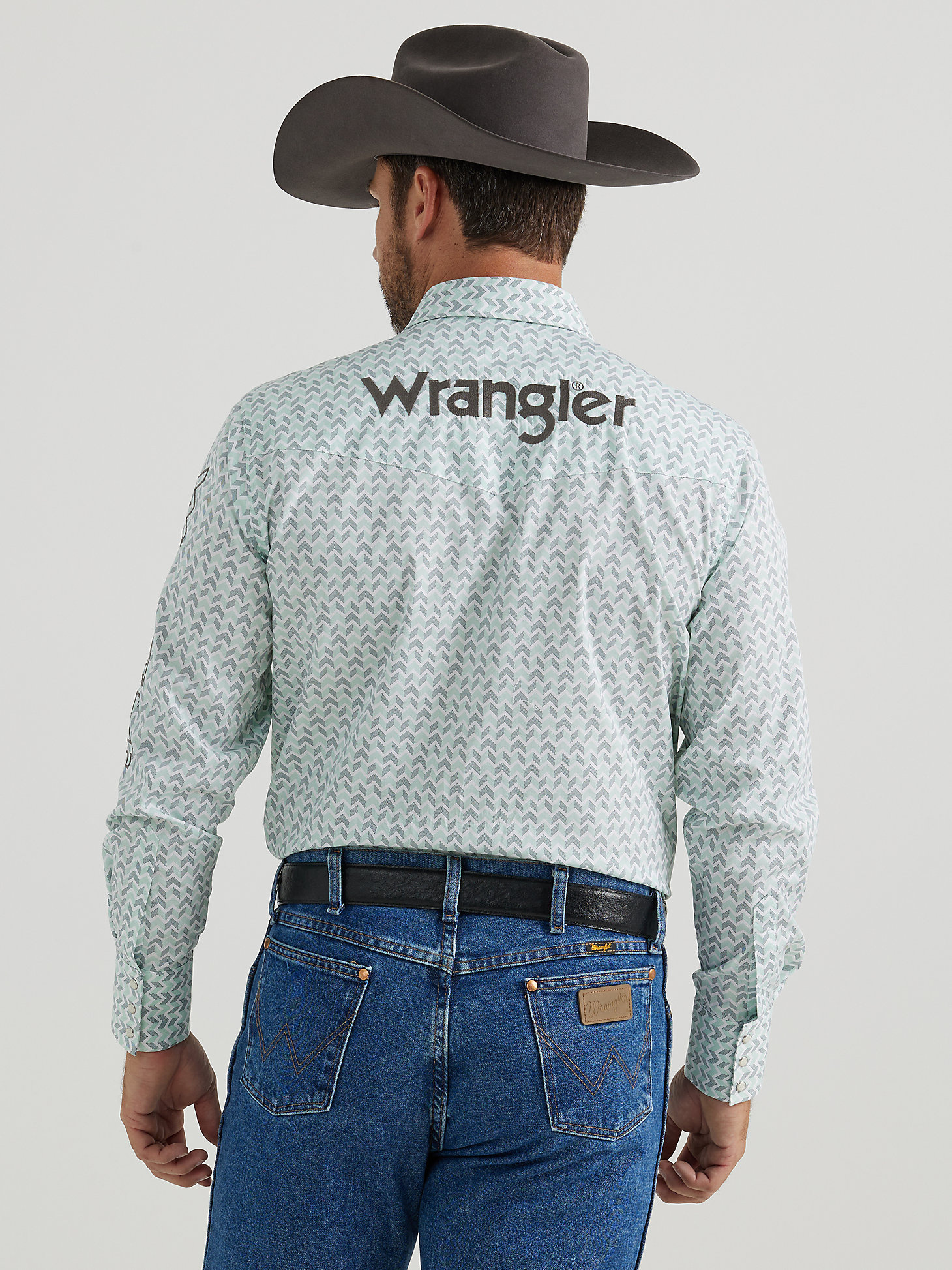Wrangler Men's Logo Long-Sleeve Western Snap Shirt - Traditions Clothing \u0026  Gift Shop