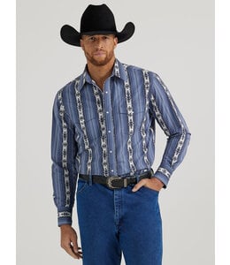 Wrangler Men's Checotah Long-Sleeve Western Snap Printed Shirt 112346070